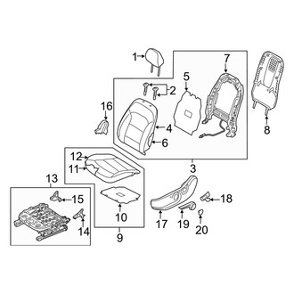 Hyundai OE - Seats & Tracks - Driver Seat Components (W/O Power), (Hybrid Blue / Plug-In Hybrid SE)