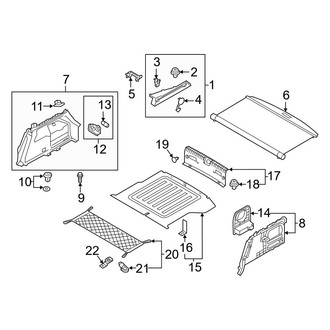 Hyundai OE - Rear Body & Floor - Interior Trim (Interior Trim Components, W/O Luggage Board), (Hybrid Blue / Hybrid Limited / Hybrid SEL)