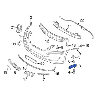 Hyundai OE - Left Upper Outer Bumper Cover Bracket