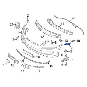 Hyundai OE - Front Left Bumper Cover Reinforcement