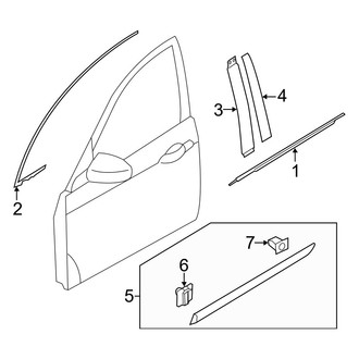 Hyundai OE - Front Door - Exterior Trim