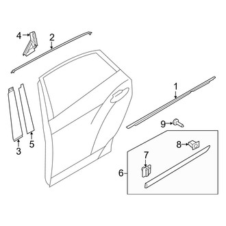 Hyundai OE - Rear Door - Exterior Trim