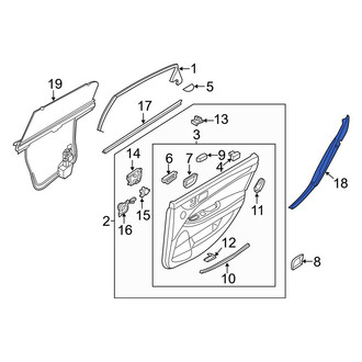 Hyundai OE - Rear Right Door Molding