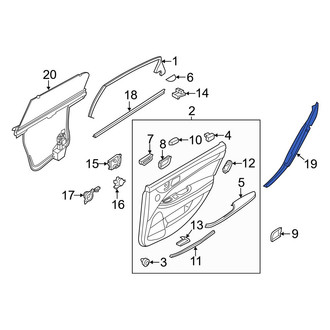 Hyundai OE - Rear Right Door Molding
