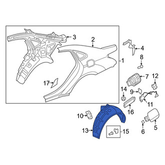 Hyundai OE - Rear Left Quarter Panel Splash Shield