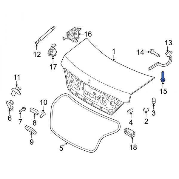 Deck Lid Hinge Bolt