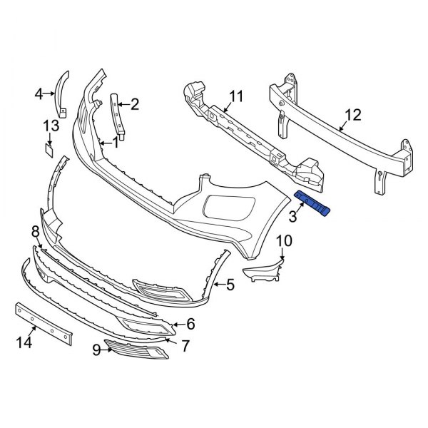 Hyundai OE 86552K2000 Front Right Bumper Cover Bracket