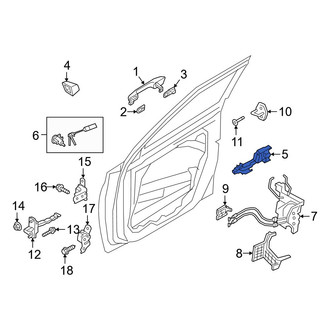 Hyundai OE - Rear Left Exterior Door Handle Base