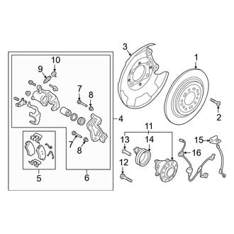 Hyundai OE - Rear Suspension - Brake Components (Disc Brakes), (Denim / SEL)