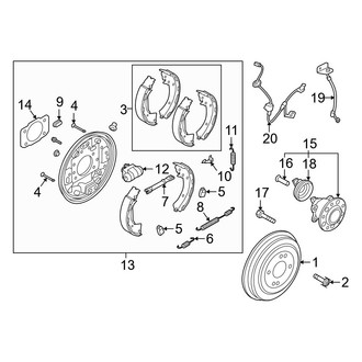 Hyundai OE - Rear Suspension - Brake Components (Drum Brakes), (SE)