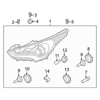 Hyundai OE - Front Lamps - Headlamp Components (With Projector Beam)
