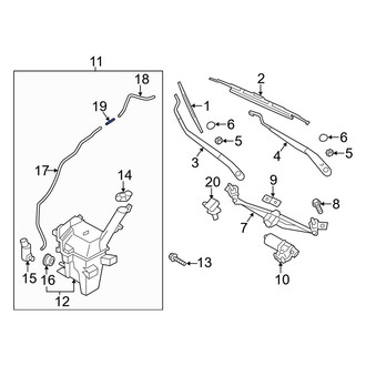 Hyundai OE - Front Windshield Washer Hose Connector