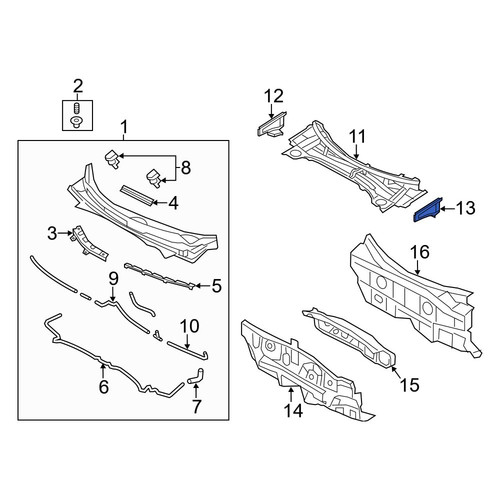 Hyundai OE 667562V010 - Front Left Cowl Side Panel