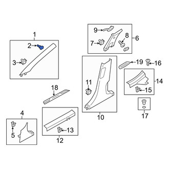 Hyundai OE - Body A-Pillar Trim Panel Clip