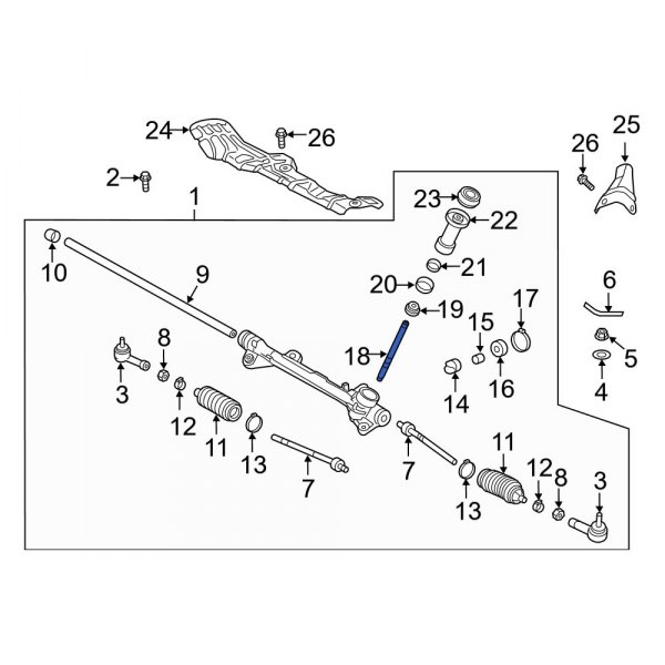 Hyundai OE 56511J3000 Front Rack And Pinion Steering Pinion Shaft
