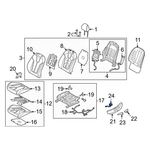 Hyundai OE 88090J3000 Front Left Seat Lumbar Switch