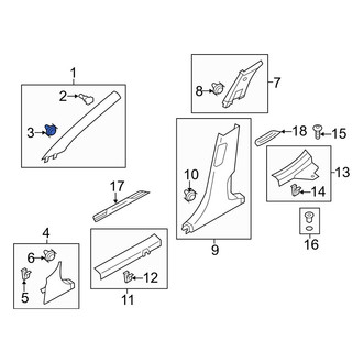Hyundai OE - Body A-Pillar Trim Panel Clip