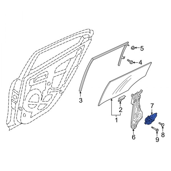 Hyundai OE 83460J3000 Rear Power Window Motor