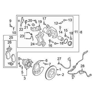 Hyundai OE - Rear Suspension - Brake Components (Base / Premium / Turbo / Turbo R-Spec / Turbo Ultimate)