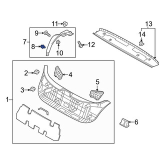 Hyundai OE - Body C-Pillar Trim Panel Clip