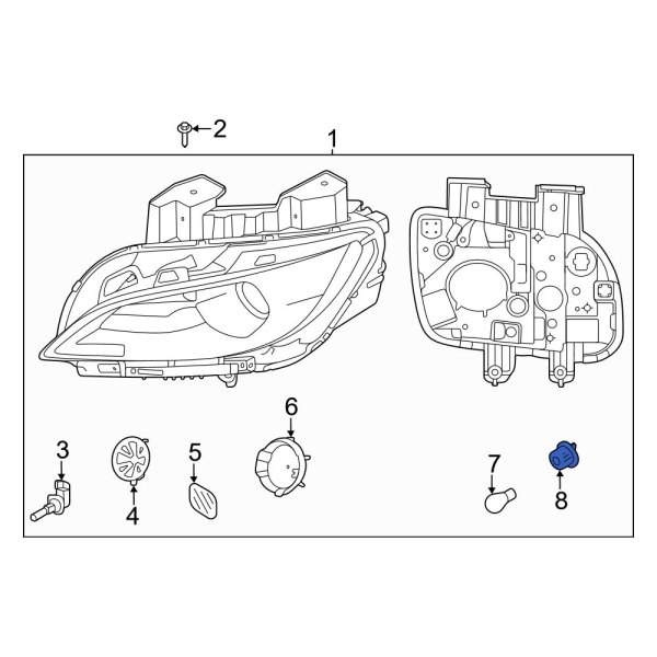 Hyundai OE 92166F1000 Front Headlight Socket
