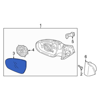 Hyundai OE - Front Left Door Mirror Glass