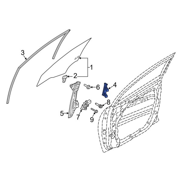 Hyundai OE 82550J9000 Front Left Window Regulator Guide