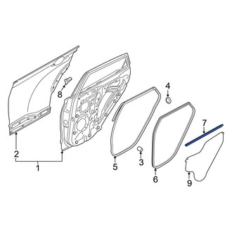 Hyundai OE - Rear Left Door Window Belt Weatherstrip