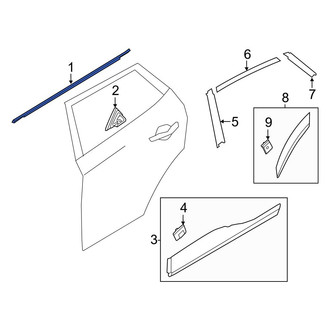 Hyundai OE - Rear Right Door Belt Molding