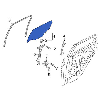 Hyundai OE - Rear Left Door Glass
