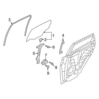 Hyundai OE - Rear Door - Glass & Hardware
