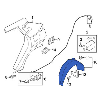 Hyundai OE - Rear Right Quarter Panel Splash Shield