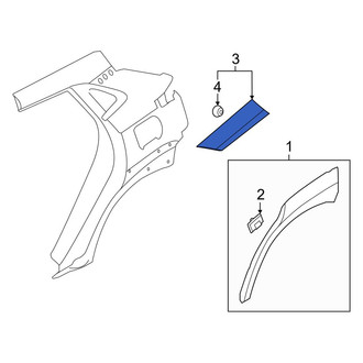 Hyundai OE - Right Body D-Pillar Molding