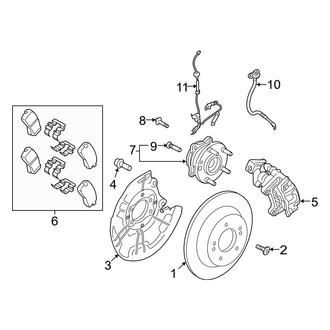 Hyundai OE - Rear Suspension - Brake Components (Limited / SE / SEL / SEL Plus / Ultimate FWD)