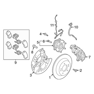 Hyundai OE - Rear Suspension - Brake Components (AWD)
