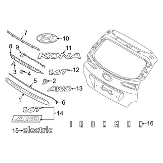 Hyundai OE - Left Liftgate Finish Panel Seal