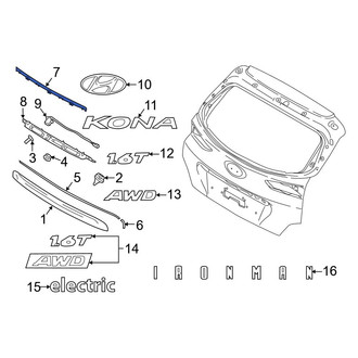 Hyundai OE - Rear Liftgate Finish Panel Trim Plate