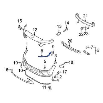 Hyundai OE - Front Right Upper Bumper Trim