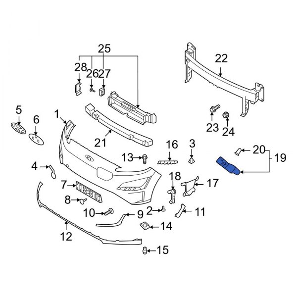 Hyundai OE 86513J9CA0 Left Bumper Cover Bracket