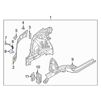 Hyundai OE - Left Lower Fender Bracket