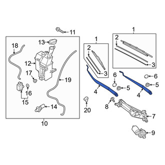 Hyundai OE - Front Left Wiper Arm