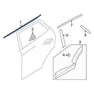Hyundai OE - Front Right Door Belt Molding