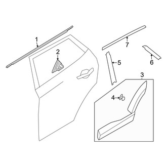 Hyundai OE - Rear Door - Exterior Trim