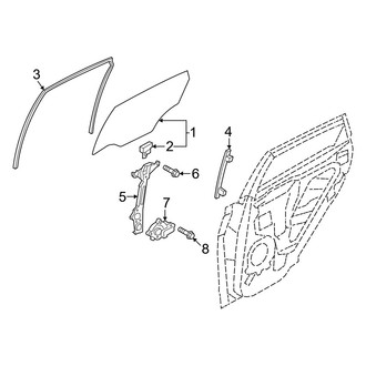 Hyundai OE - Rear Door - Glass & Hardware (SE)