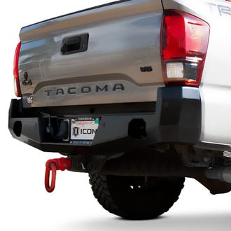 Icon Vehicle Dynamics® - Pro Series Full Width Black Powder Coated Rear HD Bumper