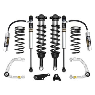 ICON® - 1.25"-3" x 1.25"-3" Billet UCA Stage 3 With Triple Rate Spring Front and Rear Suspension Lift Kit