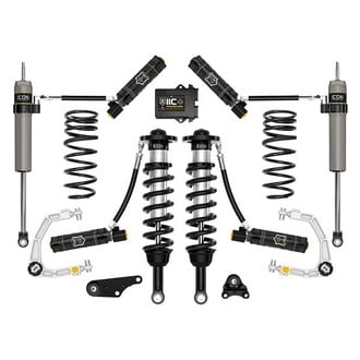 ICON® - 1.25"-3" x 1.25"-3" Billet UCA Stage 6 With Triple Rate Spring Front and Rear Suspension Lift Kit