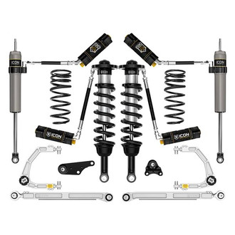 ICON® - 1.25"-3" x 1.25"-3" Billet UCA Stage 8 With Triple Rate Spring Front and Rear Suspension Lift Kit