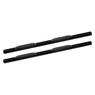 Iconic Accessories® - 4" Cab Length Black Oval Straight Step Bars