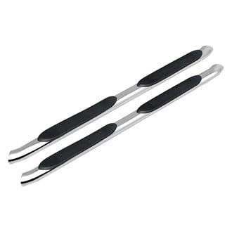 Iconic Accessories® - 4" Cab Length Polished Oval Tube Step Bars with 30 Degree Bend